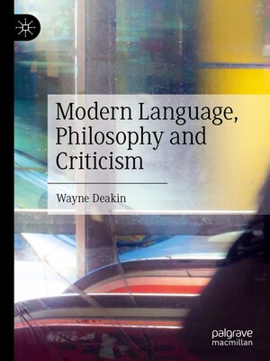 cover image of Modern Language, Philosophy and Criticism